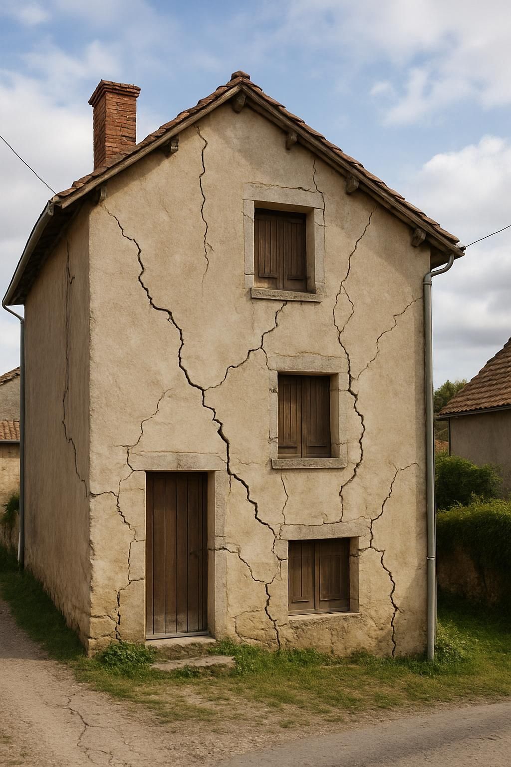 Causes des fissures dans une maison : tassement, retrait-gonflement des argiles, défaut de construction
